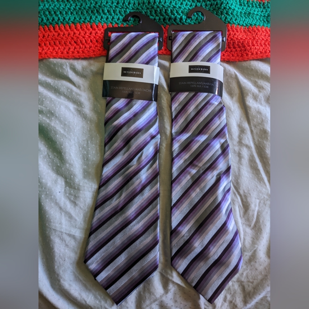 Casual Formal Classy Men 100% Silk Ties Denver Hayes NWT Stain Repellant